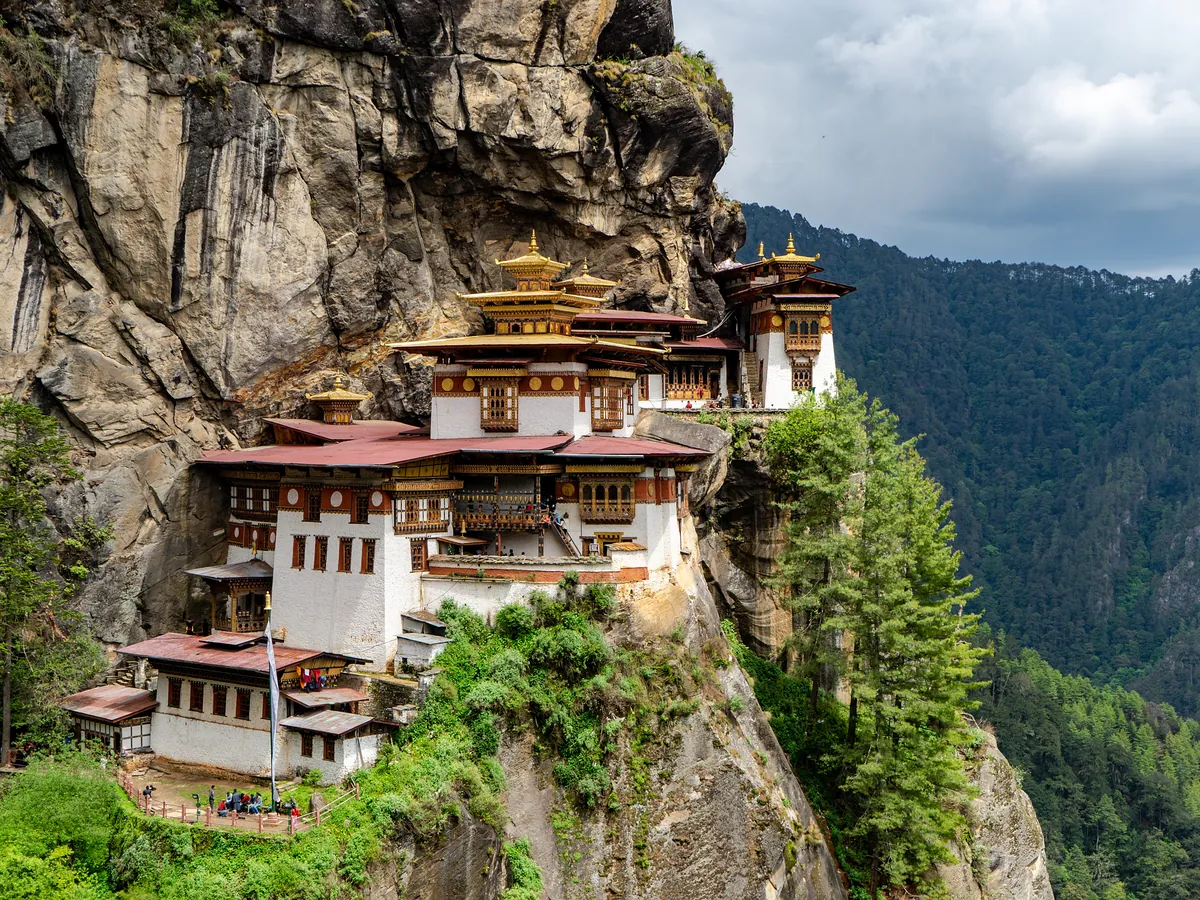 Paro Taktsang, the Tiger&rsquo;s Nest, on its cliff above the valley
