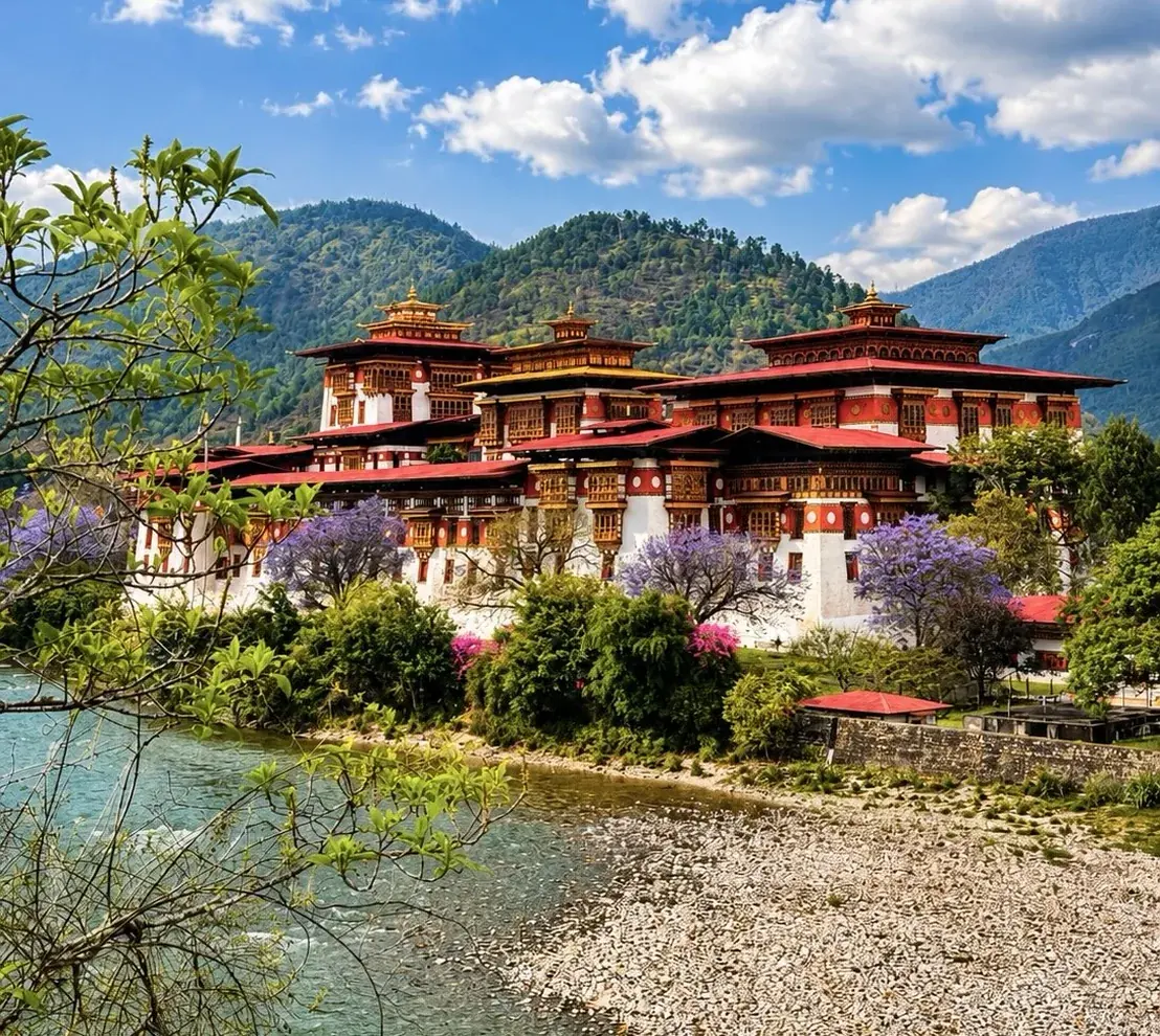 Punakha Dzong seen across the river